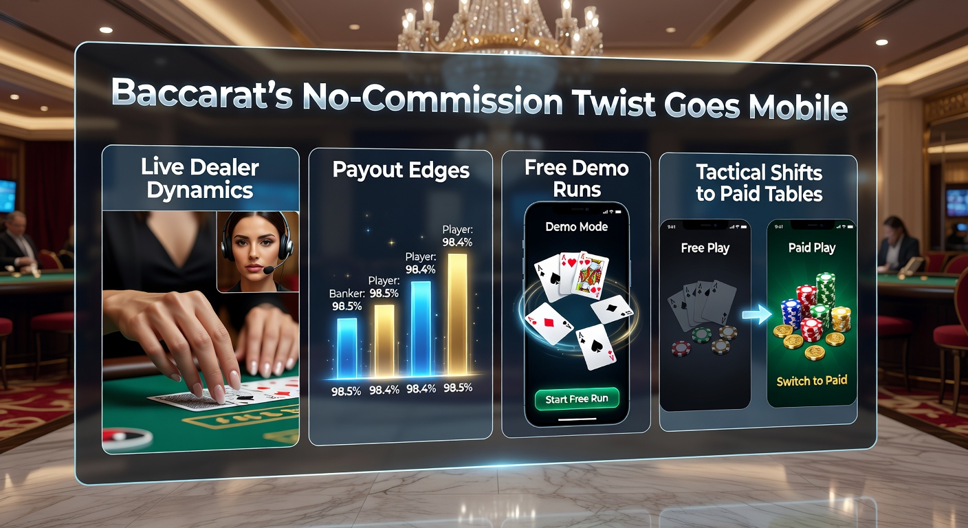 Live-Dealer-Tisch mit No-Commission Baccarat auf einem Mobilgerät, das die dynamische Atmosphäre eines Casinos einfängt
