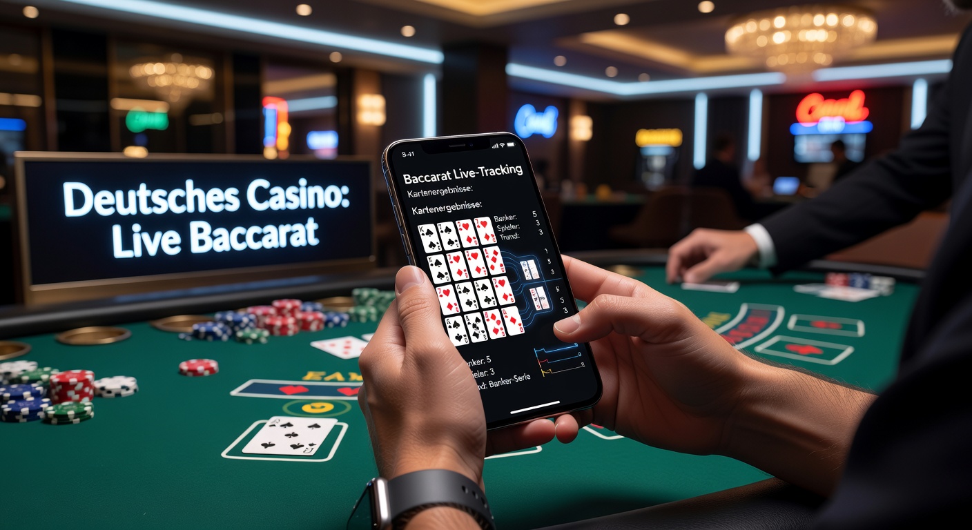 Mobile Baccarat-Oberfläche mit Live-Ergebnis-Tracking in einem deutschen Casino-App