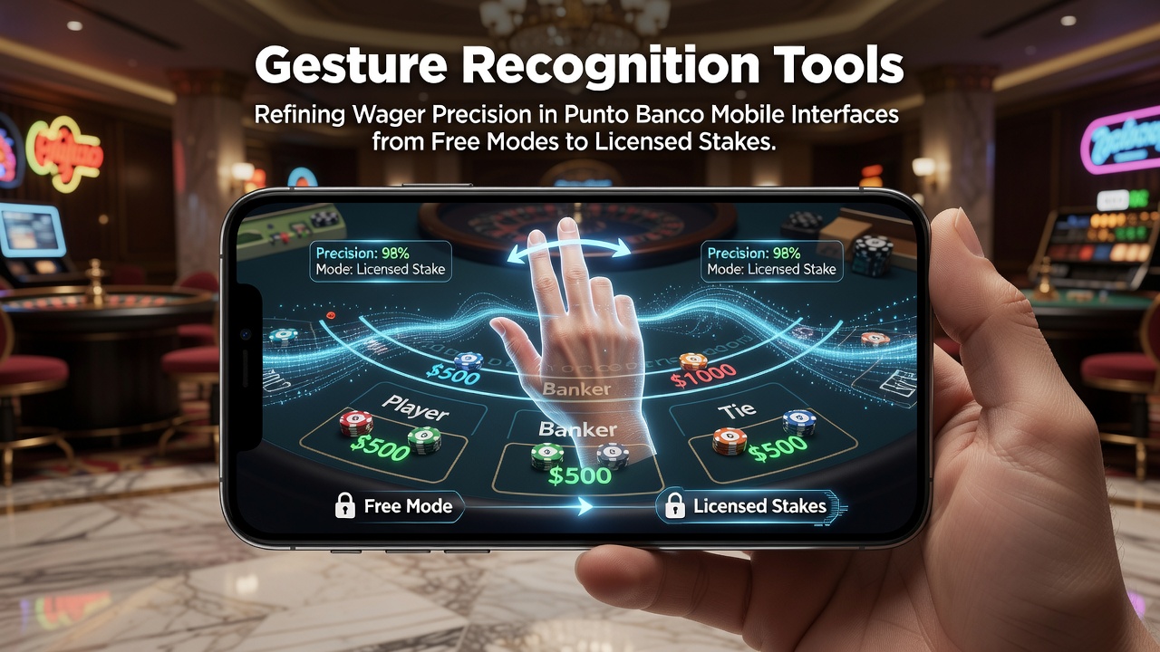 Darstellung moderner Gestenerkennung in einer Punto Banco Mobile App mit Fokus auf Wettpräzision