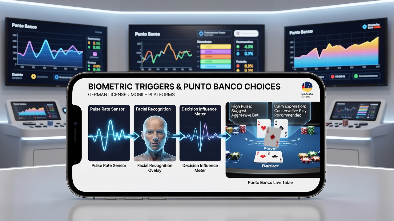 Live-Dealer-Punto-Banco-Session mit biometrischem Feedback auf einem Tablet in Deutschland