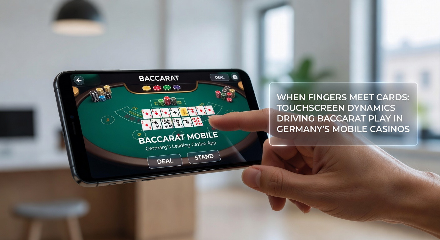 Detailansicht einer mobilen Baccarat-Oberfläche mit Fokus auf Finger-Gesten und Karten-Animationen
